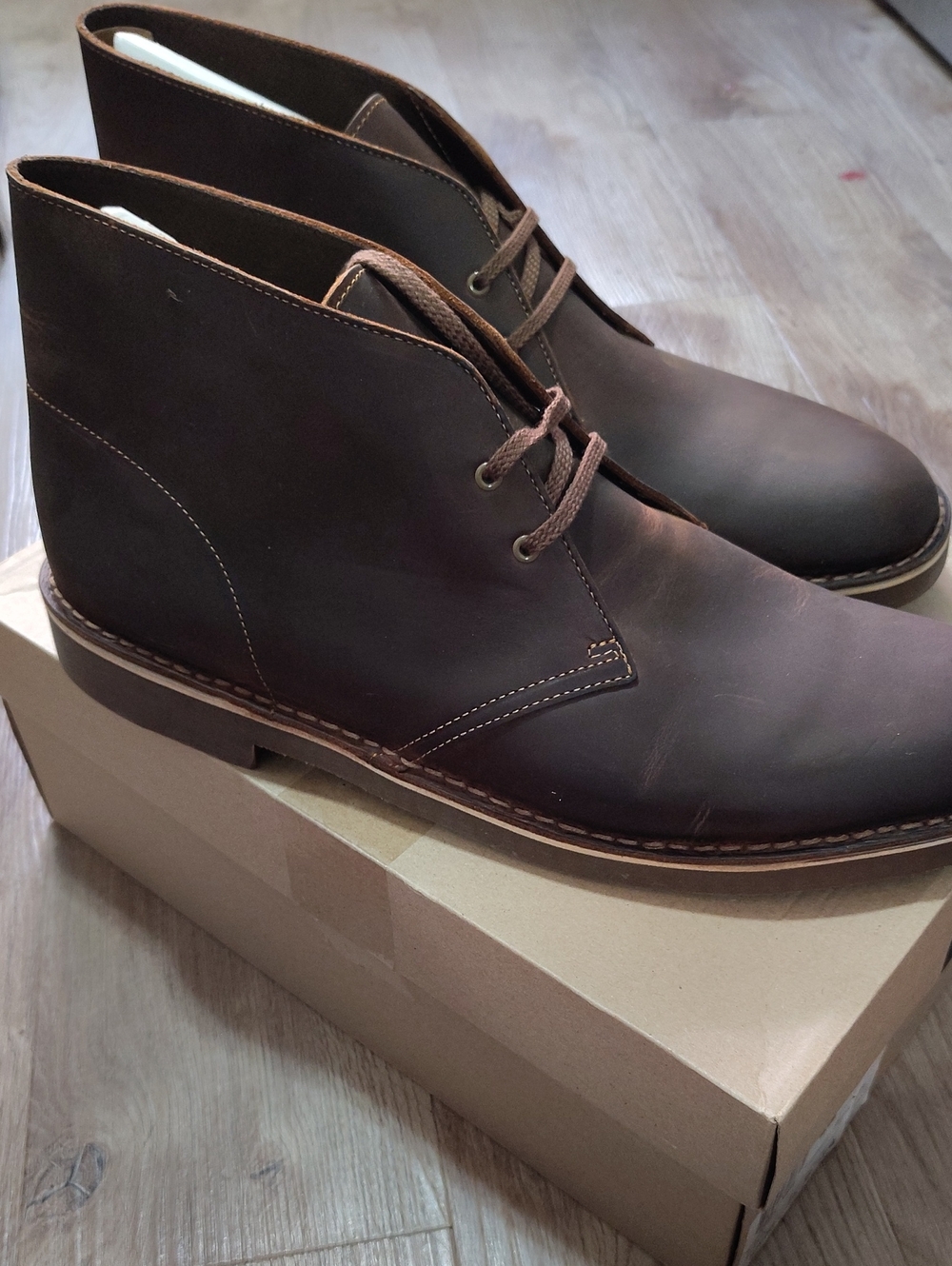 New In Box! CLARKS MEN'S BUSHACRE 2 BEESWAX LEATHER - Size 15 - Picture 2 of 7